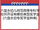 六盘水幼儿师范高等专科学校共开设有哪些类型奖学金(六盘水幼专奖学金种类)