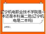 辽宁机电职业技术学院是一本还是本科第二批(辽宁机电是二本吗)