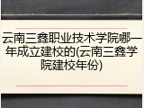 云南三鑫职业技术学院哪一年成立建校的(云南三鑫学院建校年份)