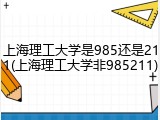 上海理工大学是985还是211(上海理工大学非985211)