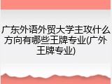 广东外语外贸大学主攻什么方向有哪些王牌专业(广外王牌专业)