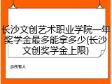 长沙文创艺术职业学院一年奖学金最多能拿多少(长沙文创奖学金上限)