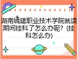 湖南城建职业技术学院就读期间挂科了怎么办呢？(挂科怎么办)