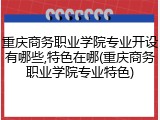 重庆商务职业学院专业开设有哪些,特色在哪(重庆商务职业学院专业特色)