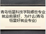 青岛恒星科技学院哪些专业就业前景好，为什么(青岛恒星好就业专业)