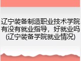 辽宁装备制造职业技术学院有没有就业指导，好就业吗(辽宁装备学院就业情况)