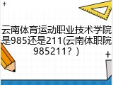 云南体育运动职业技术学院是985还是211(云南体职院985211？)
