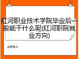 红河职业技术学院毕业后一般能干什么呢(红河职院就业方向)