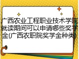 广西农业工程职业技术学院就读期间可以申请哪些奖学金(广西农职院奖学金种类)