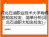 河北石油职业技术大学有哪些知名校友，简单分析(河北石油职大知名校友)