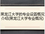 黑龙江大学的专业设置概况介绍(黑龙江大学专业概况)