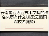 云南锡业职业技术学院的校名来历有什么渊源(云锡职院校名渊源)