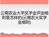 云南农业大学奖学金评定细则是怎样的(云南农大奖学金细则)
