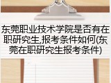 东莞职业技术学院是否有在职研究生,报考条件如何(东莞在职研究生报考条件)