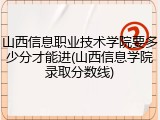 山西信息职业技术学院要多少分才能进(山西信息学院录取分数线)