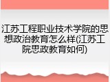 江苏工程职业技术学院的思想政治教育怎么样(江苏工院思政教育如何)