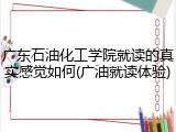 广东石油化工学院就读的真实感觉如何(广油就读体验)