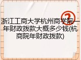 浙江工商大学杭州商学院一年财政拨款大概多少钱(杭商院年财政拨款)