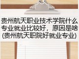 贵州航天职业技术学院什么专业就业比较好，原因是啥(贵州航天职院好就业专业)