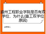 惠州工程职业学院是否有双学位，为什么(惠工双学位原因)
