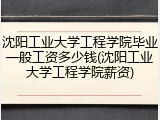 沈阳工业大学工程学院毕业一般工资多少钱(沈阳工业大学工程学院薪资)