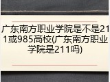 广东南方职业学院是不是211或985高校(广东南方职业学院是211吗)