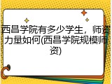 西昌学院有多少学生，师资力量如何(西昌学院规模师资)