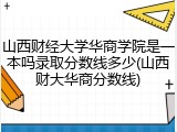 山西财经大学华商学院是一本吗录取分数线多少(山西财大华商分数线)