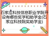 石家庄科技信息职业学院开设有哪些奖学和助学金(石家庄科技院奖助学金)