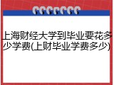 上海财经大学到毕业要花多少学费(上财毕业学费多少)