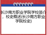 长沙南方职业学院学校简介，校史概述(长沙南方职业学院校史)