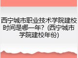 西宁城市职业技术学院建校时间是哪一年？(西宁城市学院建校年份)