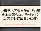 宁夏艺术职业学院的毕业证含金量怎么样，为什么(宁夏艺术职院毕业证价值)