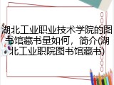湖北工业职业技术学院的图书馆藏书量如何，简介(湖北工业职院图书馆藏书)