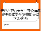 天津市职业大学共开设有哪些类型奖学金(天津职大奖学金类别)