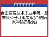 合肥信息技术职业学院一般要多少分才能录取(合肥信息学院录取线)