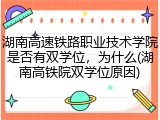 湖南高速铁路职业技术学院是否有双学位，为什么(湖南高铁院双学位原因)