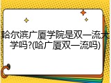 哈尔滨广厦学院是双一流大学吗?(哈广厦双一流吗)