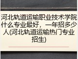 河北轨道运输职业技术学院什么专业最好，一年招多少人(河北轨道运输热门专业招生)