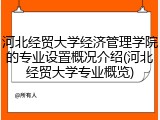 河北经贸大学经济管理学院的专业设置概况介绍(河北经贸大学专业概览)