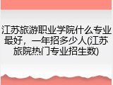 江苏旅游职业学院什么专业最好，一年招多少人(江苏旅院热门专业招生数)