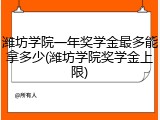 潍坊学院一年奖学金最多能拿多少(潍坊学院奖学金上限)