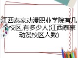 江西泰豪动漫职业学院有几个校区,有多少人(江西泰豪动漫校区人数)