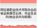 阿拉善职业技术学院毕业后就业前景怎么样，毕业生去向(就业去向与前景)