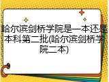 哈尔滨剑桥学院是一本还是本科第二批(哈尔滨剑桥学院二本)