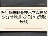 浙江邮电职业技术学院要多少分才能进(浙江邮电录取分数)