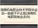 湖南机电职业技术学院毕业后一般能干什么呢(湖南机电职院就业去向)