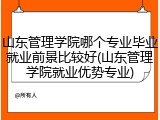 山东管理学院哪个专业毕业就业前景比较好(山东管理学院就业优势专业)