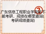广东信息工程职业学院能不能考研，成绩在哪里查询(考研成绩查询)