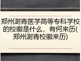 郑州澍青医学高等专科学校的校徽是什么，有何来历(郑州澍青校徽来历)